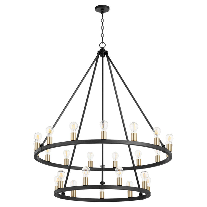 Quorum - 64-24-6980 - 24 Light Chandelier - Paxton - Textured Black w/ Aged Brass
