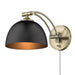 Golden - 3688-A1W AB-BLK - One Light Swing Arm - Rey - Aged Brass