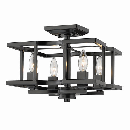Bellare Four Light Semi-Flush Mount Matte Black