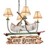 Meyda Tiffany - 217594 - Four Light Chandelier - Personalized - Natural Wood,Tarnished Copper