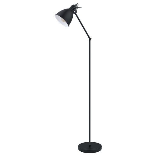 Priddy One Light Floor Lamp Black / White