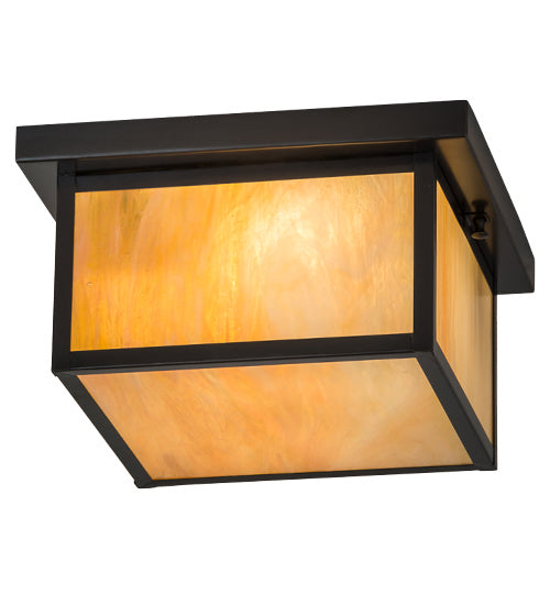 Meyda Tiffany - 4782 - Two Light Flushmount - Hyde Park - Craftsman Brown