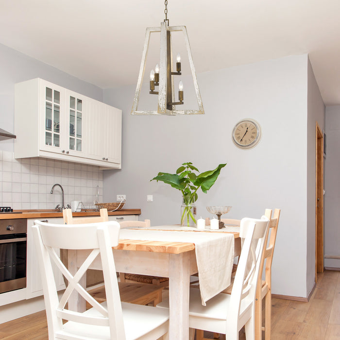 Golden - 0810-4P BC - Four Light Pendant - Pilar - Burnished Chestnut