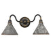 Golden - 0877-BA2 ABI-GV - Two Light Vanity - Jasper - Antique Black Iron
