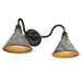 Golden - 0877-BA2 ABI-GV - Two Light Vanity - Jasper - Antique Black Iron