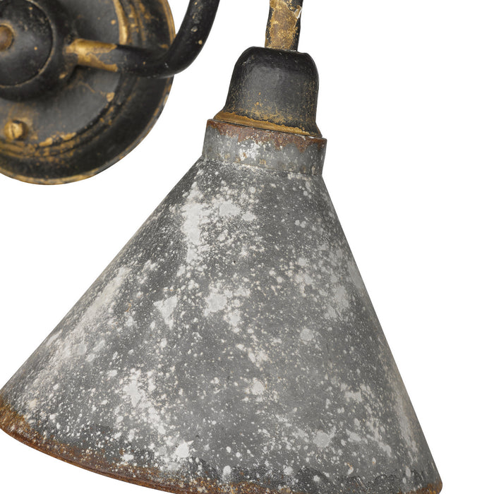 Golden - 0877-BA2 ABI-GV - Two Light Vanity - Jasper - Antique Black Iron