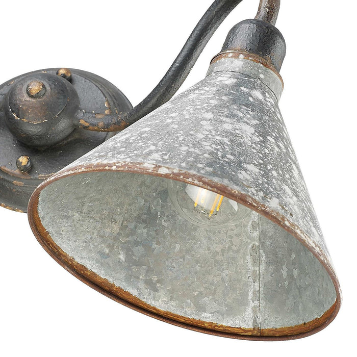 Golden - 0877-BA2 ABI-GV - Two Light Vanity - Jasper - Antique Black Iron