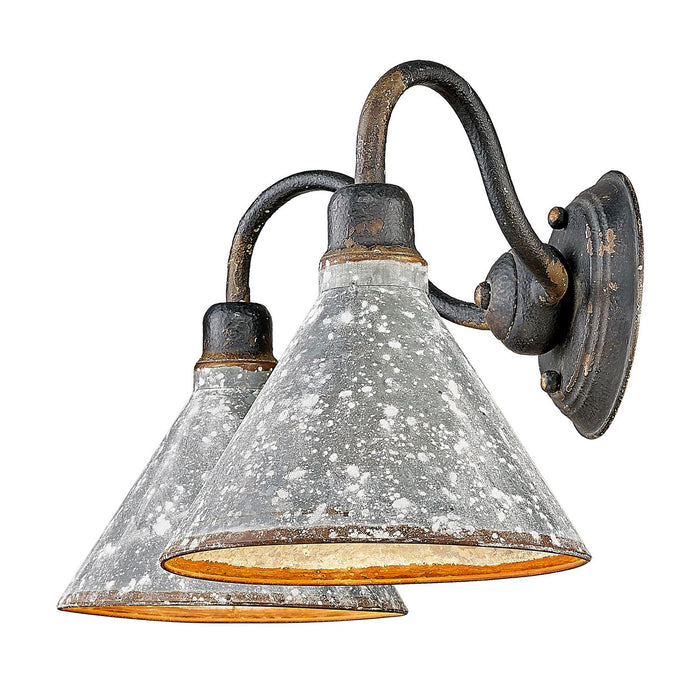 Golden - 0877-BA2 ABI-GV - Two Light Vanity - Jasper - Antique Black Iron