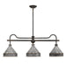 Golden - 0877-LP ABI-GV - Three Light Linear Pendant - Jasper - Antique Black Iron