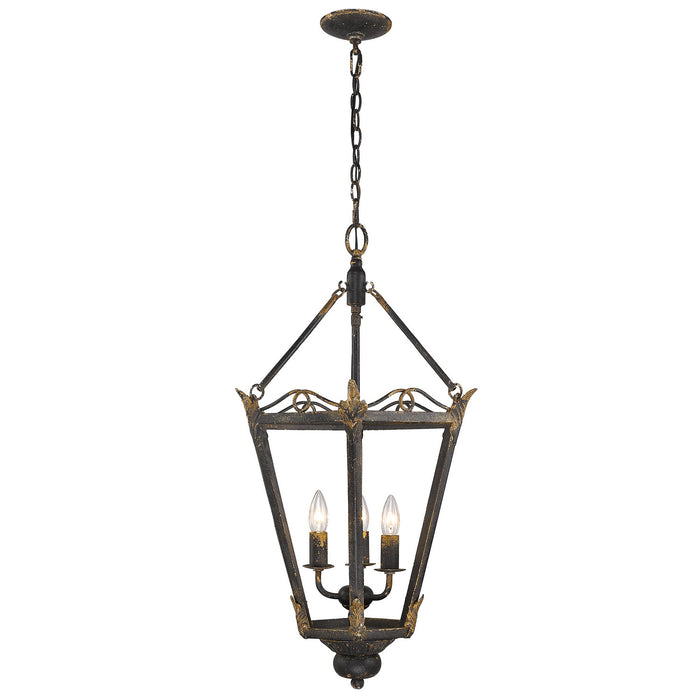 Golden - 0880-3P ABI - Three Light Pendant - Matilda - Antique Black Iron