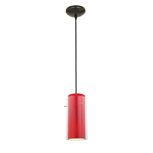 Glass'n Glass Cylinder LED Pendant Oil Rubbed Bronze