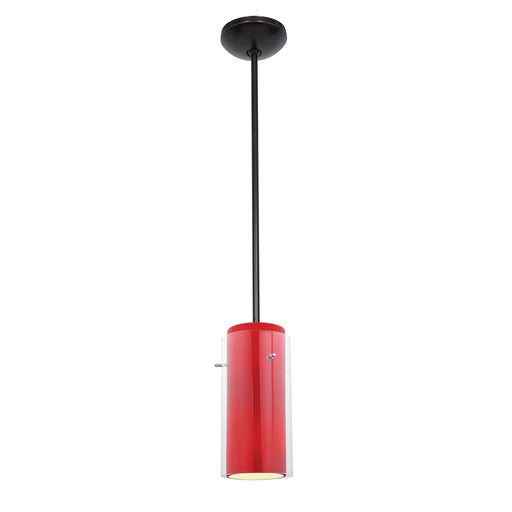 Glass'n Glass Cylinder LED Pendant Oil Rubbed Bronze