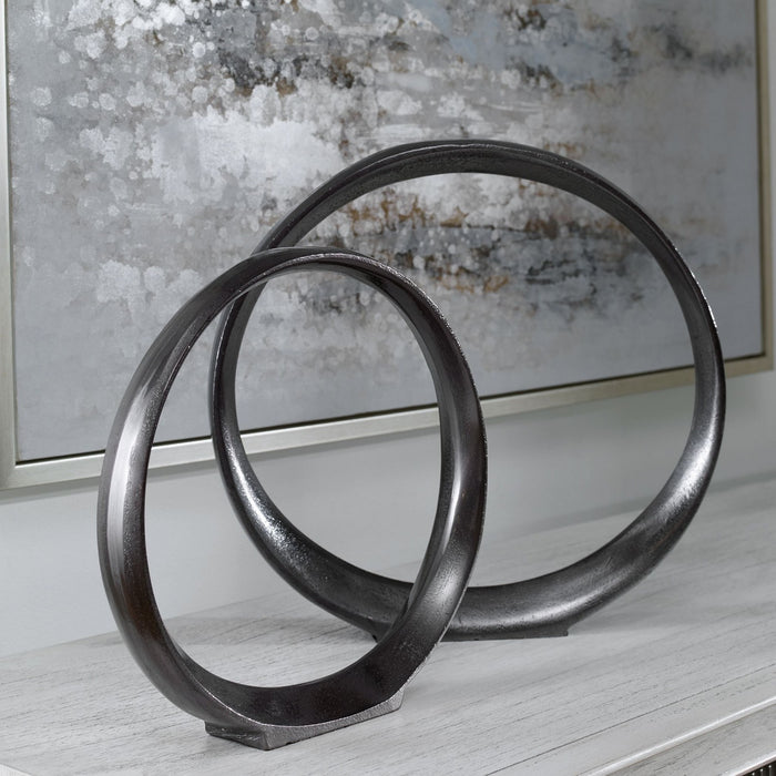Uttermost - 17913 - Sculptures, S/2 - Orbits - Black Nickel