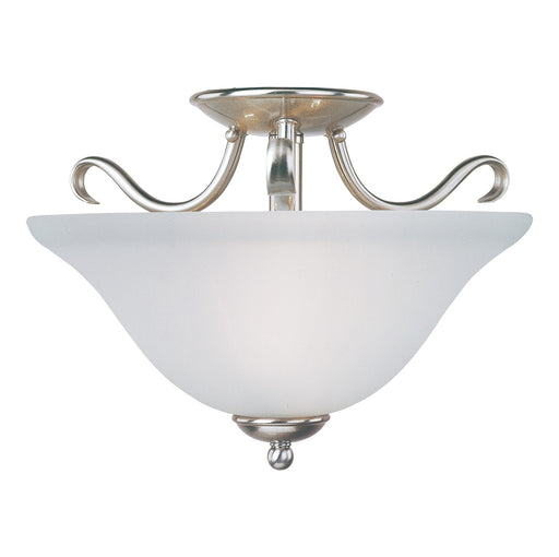 Basix Two Light Semi-Flush Mount Satin Nickel