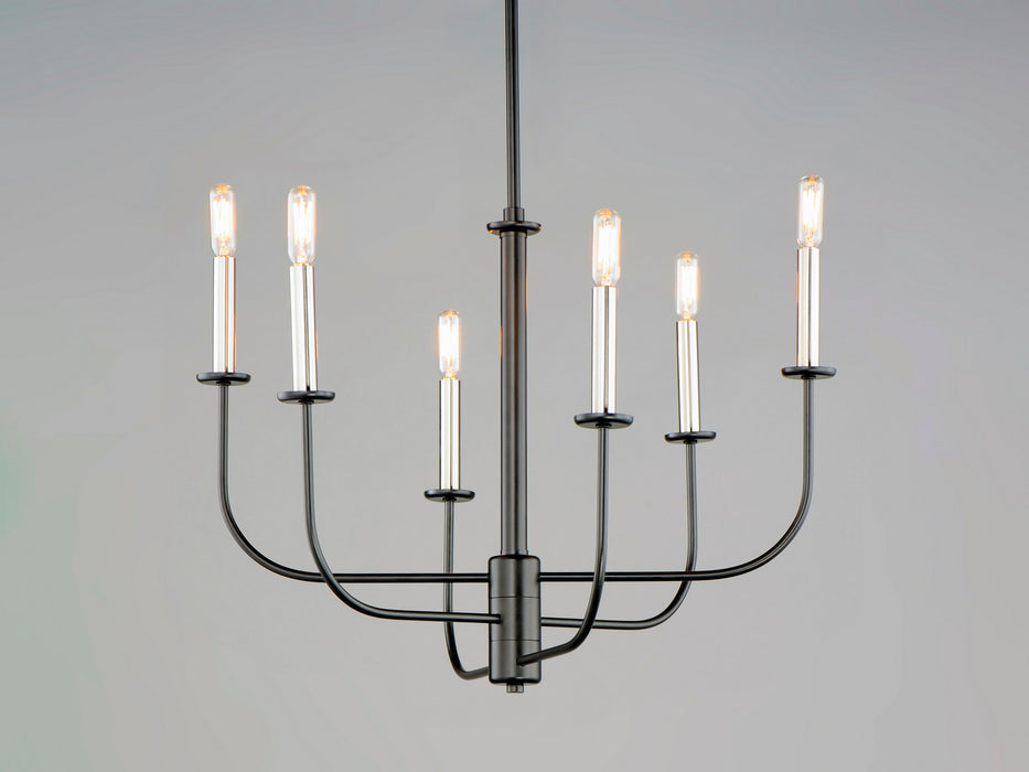 Maxim - 10326BKSN - Six Light Chandelier - Wesley - Black / Satin Nickel