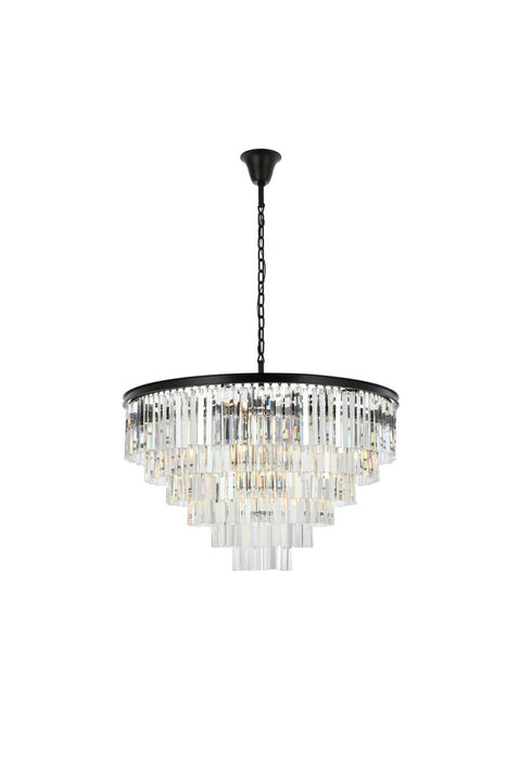 Sydney 33 Light Chandelier Matte Black-Large Chandeliers-Elegant Lighting-Lighting Design Store
