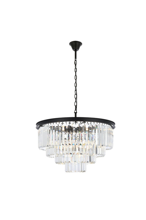 Sydney 17 Light Chandelier Matte Black-Large Chandeliers-Elegant Lighting-Lighting Design Store