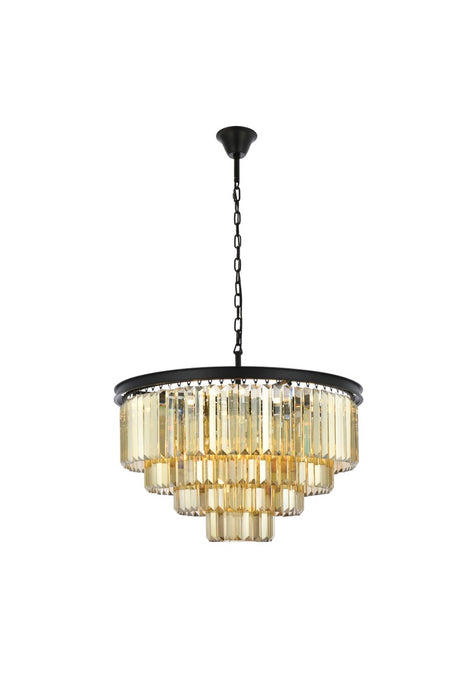 Sydney 17 Light Chandelier Matte Black-Large Chandeliers-Elegant Lighting-Lighting Design Store