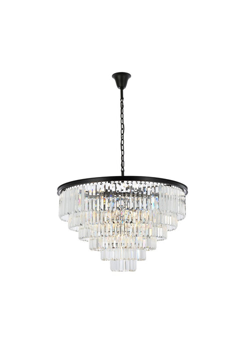 Sydney 33 Light Chandelier Matte Black-Large Chandeliers-Elegant Lighting-Lighting Design Store