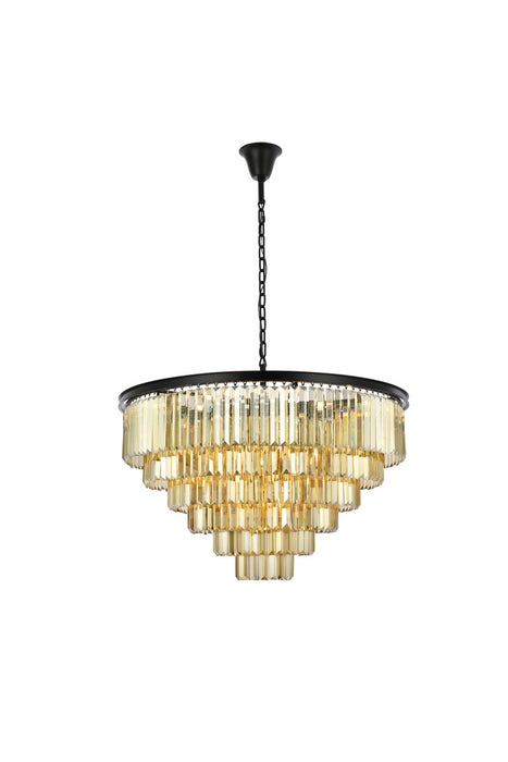 Sydney 33 Light Chandelier Matte Black-Large Chandeliers-Elegant Lighting-Lighting Design Store