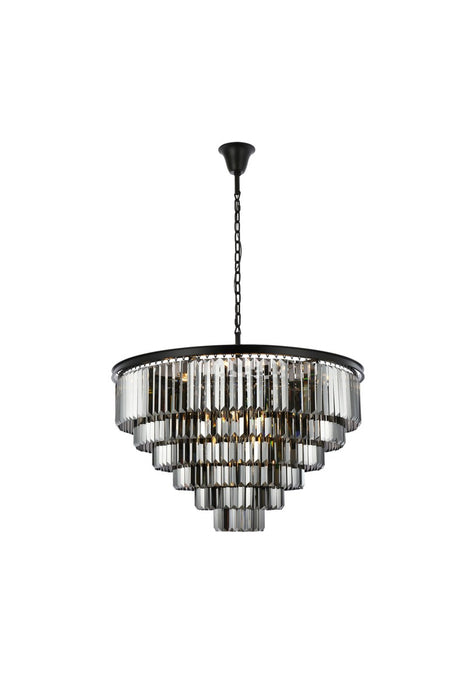 Sydney 33 Light Chandelier Matte Black-Large Chandeliers-Elegant Lighting-Lighting Design Store