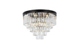 Sydney 17 Light Flush Mount Matte Black-Flush Mounts-Elegant Lighting-Lighting Design Store