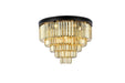Sydney 17 Light Flush Mount Matte Black-Flush Mounts-Elegant Lighting-Lighting Design Store