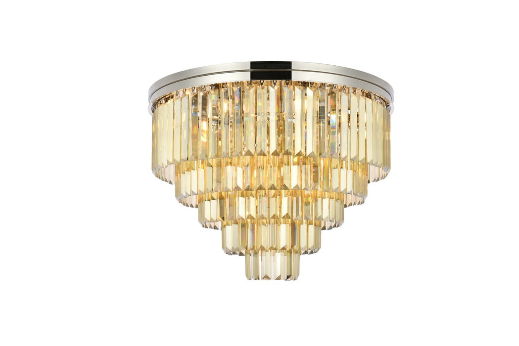 Sydney 17 Light Flush Mount Polished Nickel-Flush Mounts-Elegant Lighting-Lighting Design Store