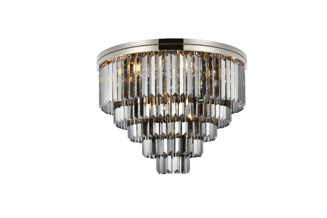 Sydney 17 Light Flush Mount Polished Nickel-Flush Mounts-Elegant Lighting-Lighting Design Store