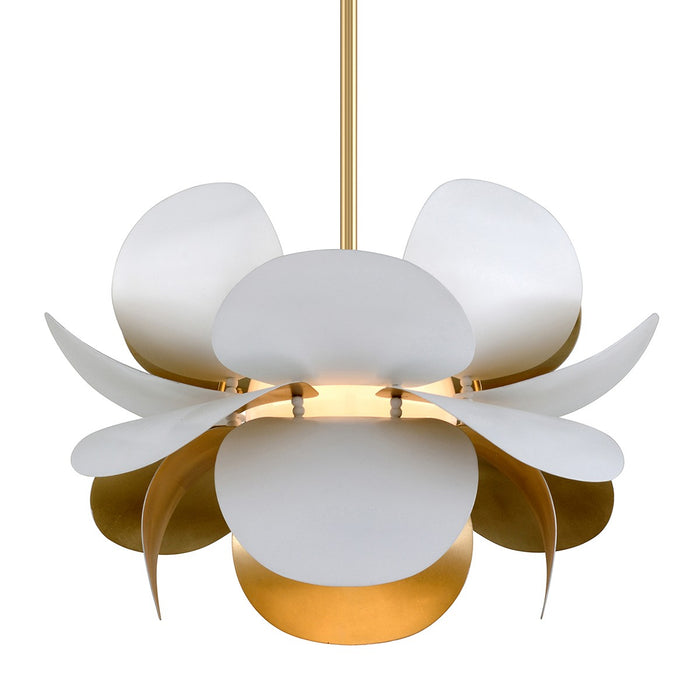 Corbett Lighting - 314-42-GL/SWH - One Light Chandelier - Ginger - Gold Leaf/Soft White Combo