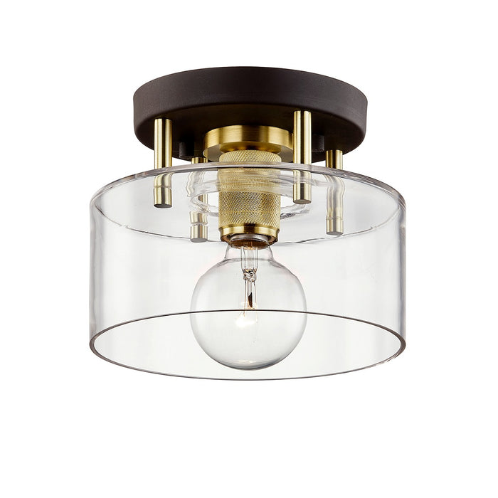 Troy Lighting - C7540-BRZ/BBA - One Light Semi-Flush Mount - Bergamot Station - Bronze And Brass