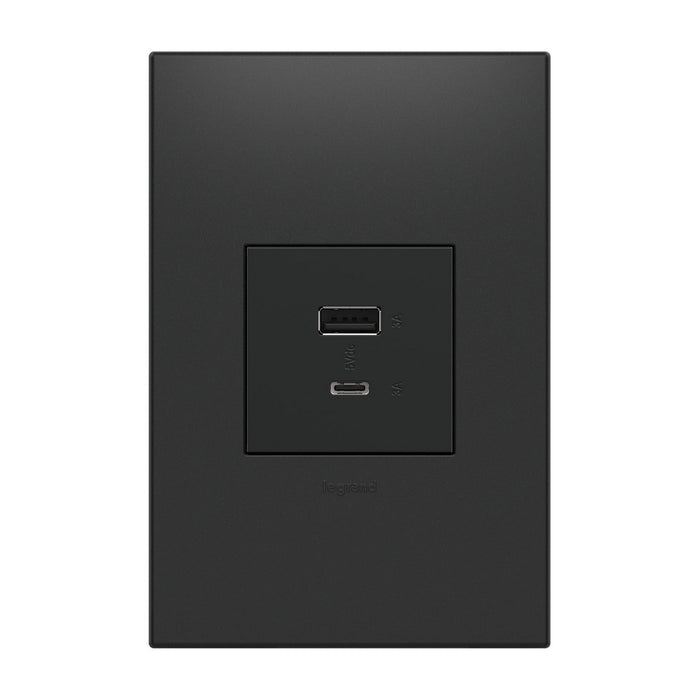 Legrand - ARUSB2AC6G4 - USB Type-A/C Outlet Module - Adorne - Graphite