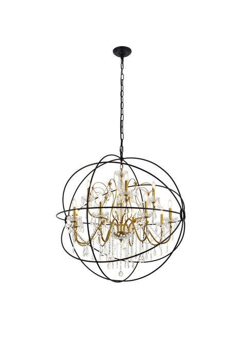 Cordelia 12 Light Pendant black-Pendants-Elegant Lighting-Lighting Design Store