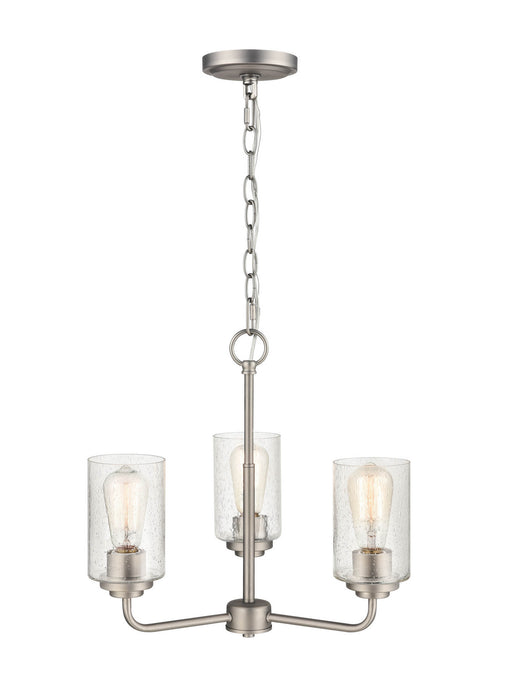 Millennium - 9603-SN - Three Light Chandelier - Moven - Satin Nickel