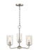 Millennium - 9603-SN - Three Light Chandelier - Moven - Satin Nickel