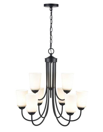 Ivey Lake Nine Light Chandelier Matte Black