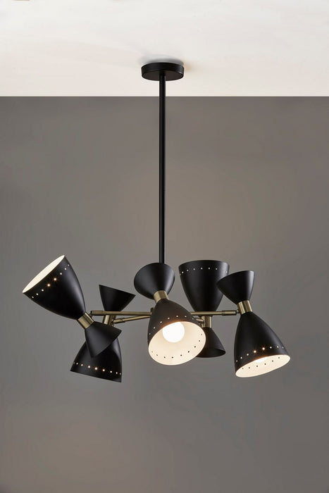 Adesso Home - 4280-01 - Five Light Chandelier - Oscar - Black W. Antique Brass