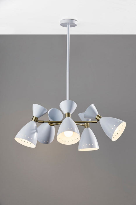 Adesso Home - 4280-02 - Five Light Chandelier - Oscar - White W. Antique Brass