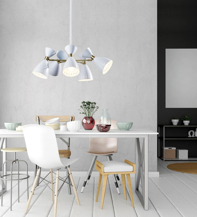 Adesso Home - 4280-02 - Five Light Chandelier - Oscar - White W. Antique Brass