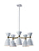 Adesso Home - 4280-02 - Five Light Chandelier - Oscar - White W. Antique Brass