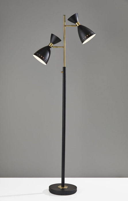 Adesso Home - 4285-01 - Two Light Tree Lamp - Oscar - Black W. Antique Brass