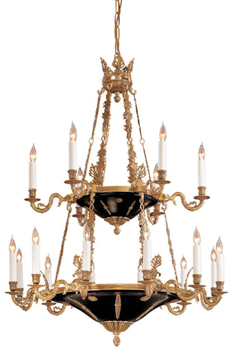 Metropolitan Family 18 Light Chandelier Doré Gold With Black