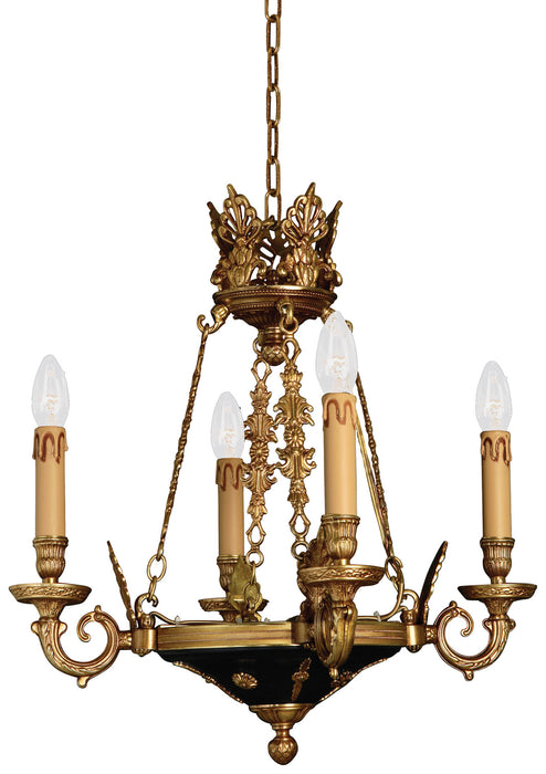 Metropolitan - N850204 - Four Light Chandelier - Vintage - Doré Gold W/ Black