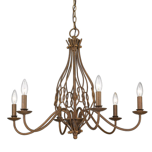 Antoinette Six Light Chandelier Burnished Chestnut