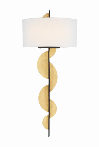 Navia LED Wall Sconce Sand Coal With Ardent Gold Leaf