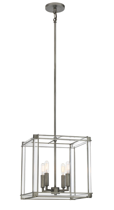 Minka-Lavery - 3854-756 - Four Light Pendant - Langen Square - Antique Nickel