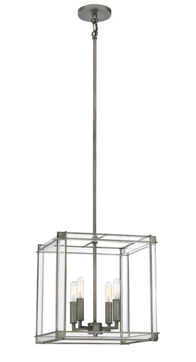Langen Square Four Light Pendant Antique Nickel
