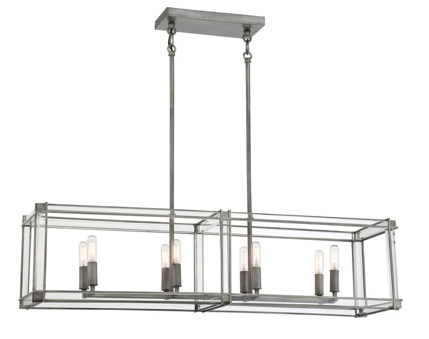 Minka-Lavery - 3858-756 - Eight Light Island Pendant - Langen Square - Antique Nickel