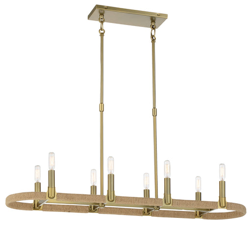 Windward Passage Eight Light Island Pendant Soft Brass