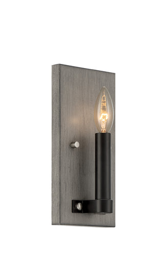 Rawson Ridge One Light Wall Mount Aged Silverwood And Coal